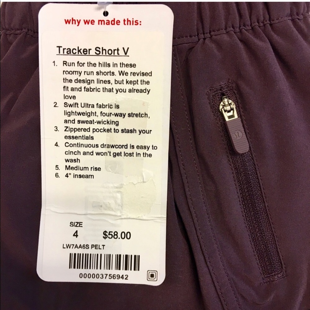 Lululemon Tracker V Shorts Size 4 - Picture 4 of 5